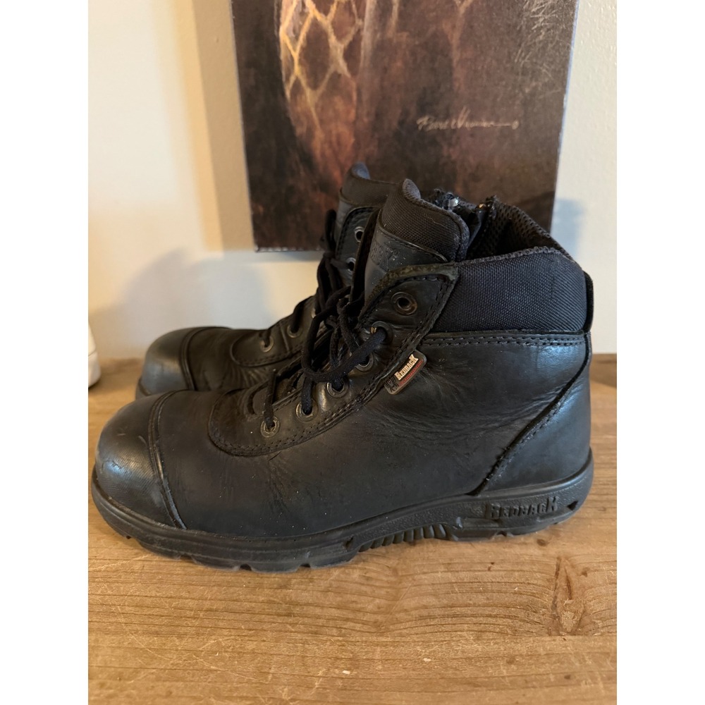 Redback Spider Mens Black Leather Side Zip Lace Up Work Boots Made in Australia - Picture 3 of 5